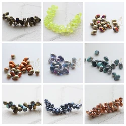 DIY Supply-10 Pieces Czech Pressed Glass Finding Teardrop Beads - Varies Vintage Colors 4x6mm (BONMIXH-1)