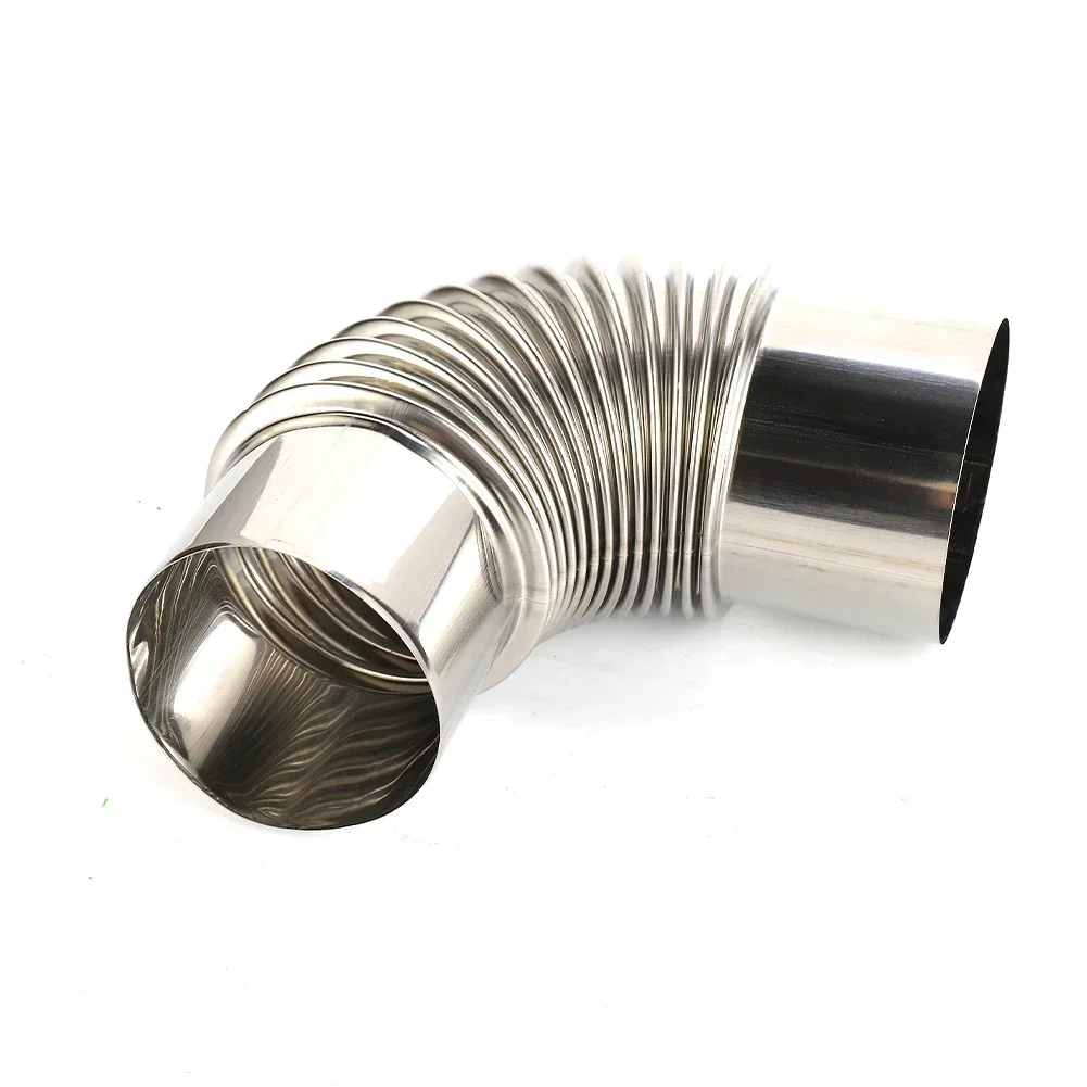 

60/70/80mm 90 Degree Elbow Gas Water Heater Exhaust Pipe Stainless Steel Strong Exhaust Pipe Windproof Cap Decorative Cover