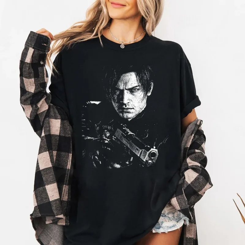 Leon Kennedy T-shirt, Resident Evil 4 T-shirt Suitable for All Seasons, Unisex Casual T-shirt