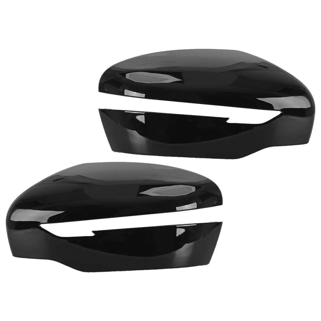 1 Pair Side Door Wing Rearview Mirror Cover Trim Cap Gloss Black ABS Fit for Nissan Navara NP300 D23 2014-2017 2018 2019 2020