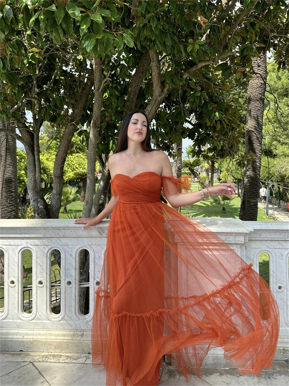 Robe de Rhtrapèze en tulle rouge élégante, longueur au sol, robe de soirée chérie sexy, robes de soirée de célébrités, 2024