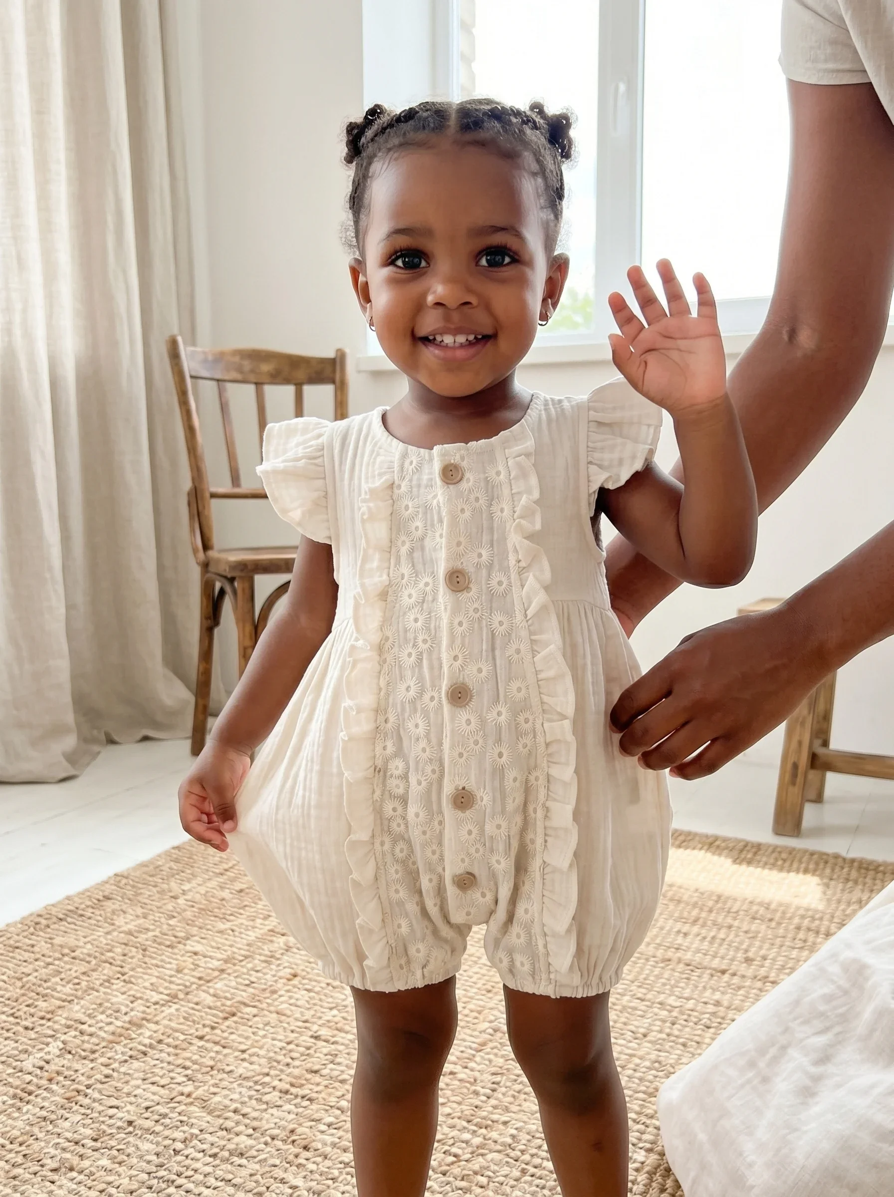 Summer Baby Girl Bodysuit Baby Flutter Sleeve Romper Newborn Small Daisy Embroidery Flower Cluster Jumpsuit 0-18M