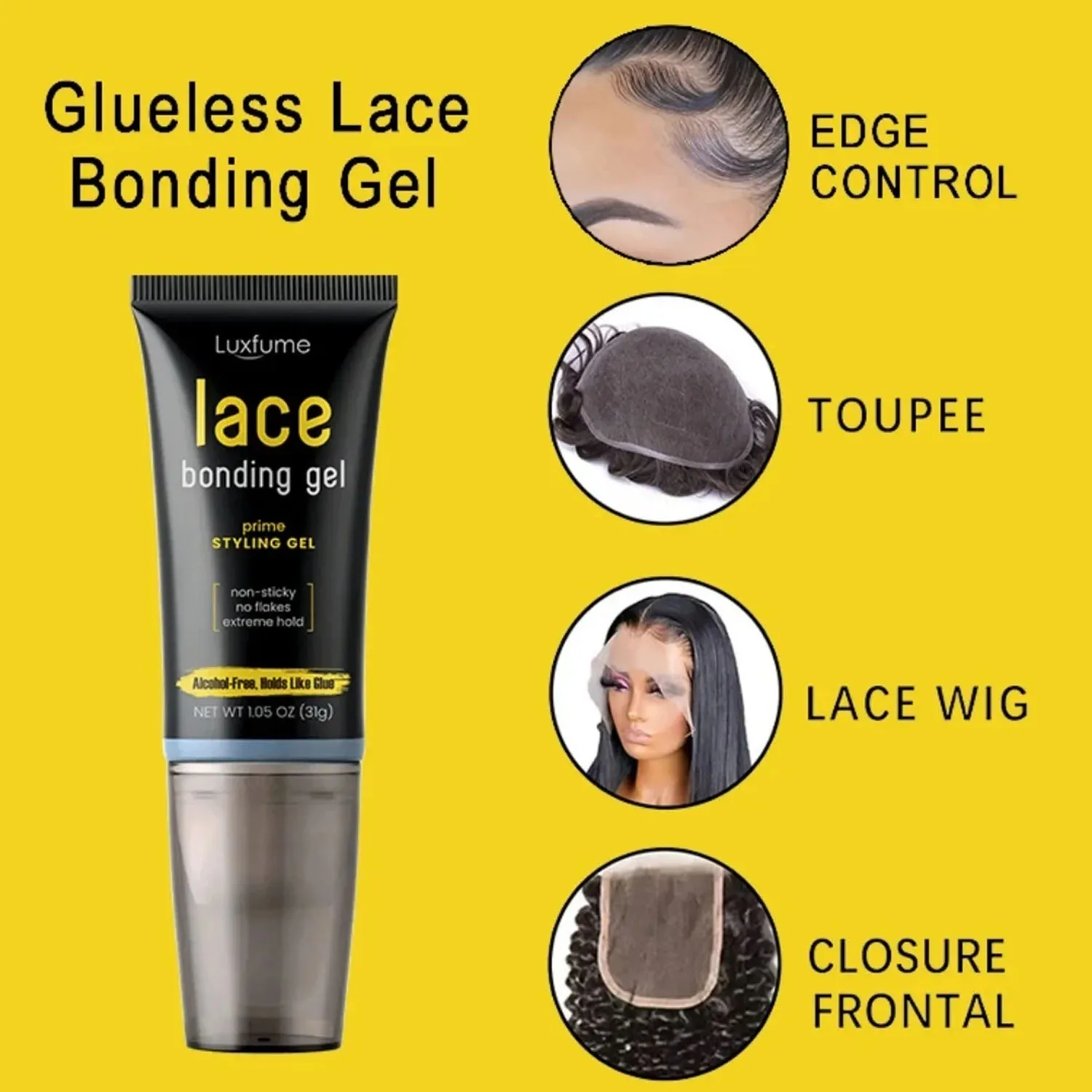 1 bottle 31g Lace Wig Glue lace bonding gel Waterproof Hair Glue prime styling wig installation set lace wig glue strong hold