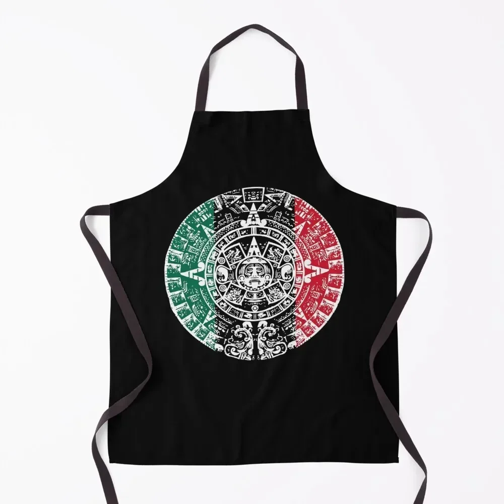 Aztec Calendar Sun Stone Mexican Maya Mayans Calendar Apron christmas men For Woman Apron