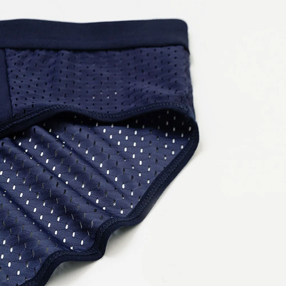 Men Solid Color Mesh Ice Silk Soft Breathable Underwear Underpant Extreme Men's Panties Quick Dry Briefs Calcinha Men's Clothing
