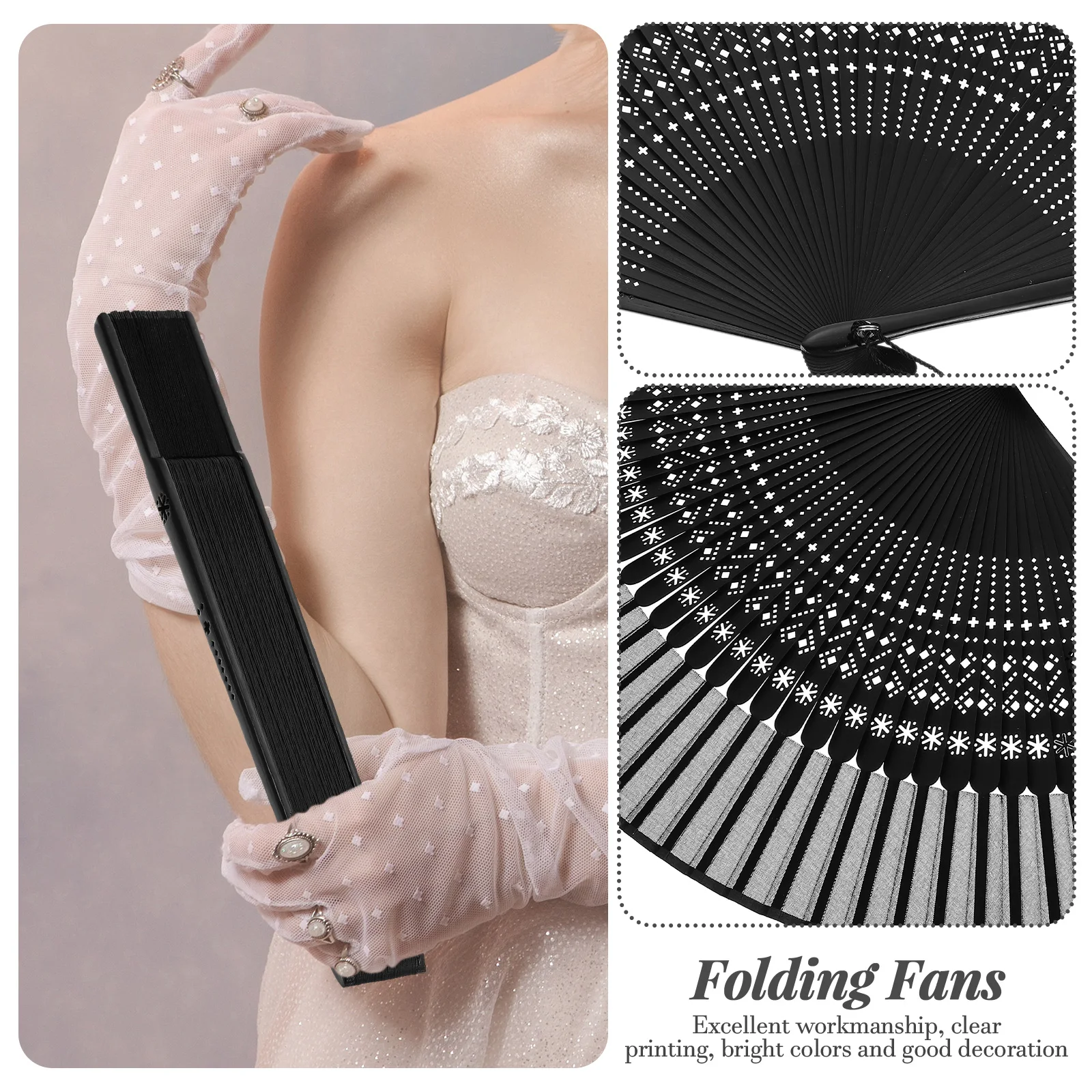 

Chinese Style Folding Women Portable Bamboo Hand Fan Dancing Tassel Fan Photo Prop Party Birthday Decoration Gift Bag Supplies