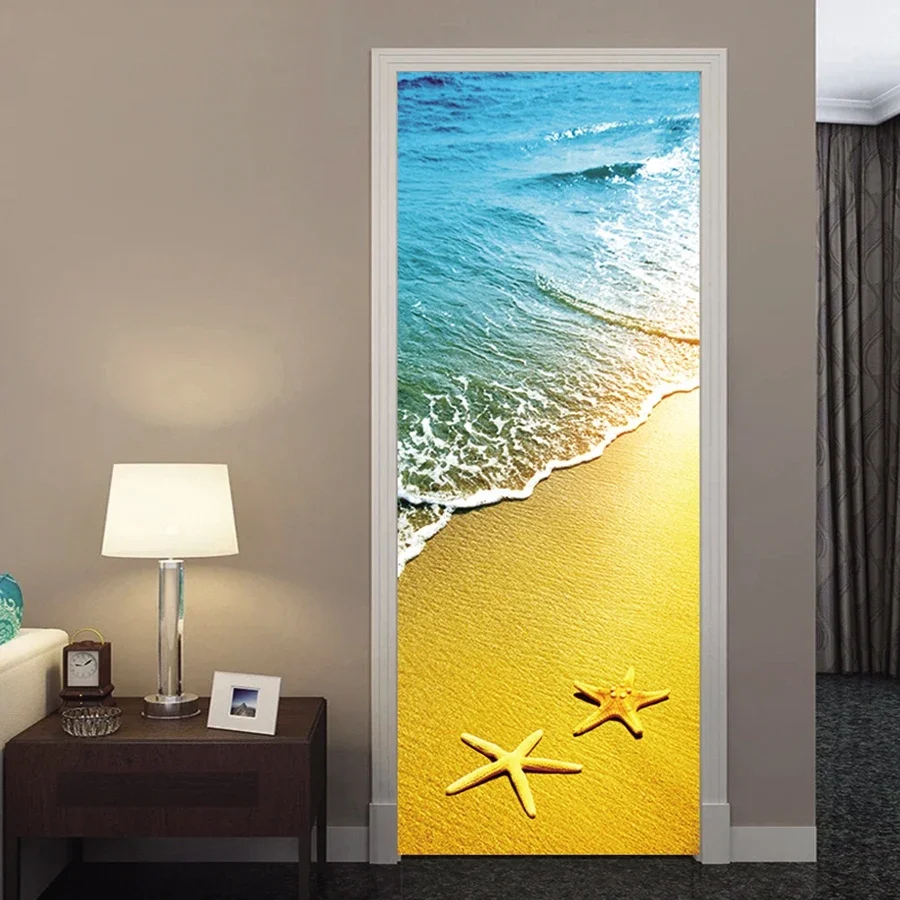 Door Stickers Wallpaper For Self-adhesive  3d  Entrance Bathroom Sticker Room Decor Wall Photo Posters Vinyl On The Closet