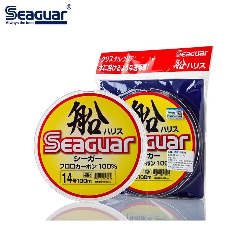

Оригинальная лодка Seaguar, 100% фторуглеродная леска, 100 м, глубоководная лодка, прозрачная леска, катушка большого диаметра, только для доставки, высокая прочность