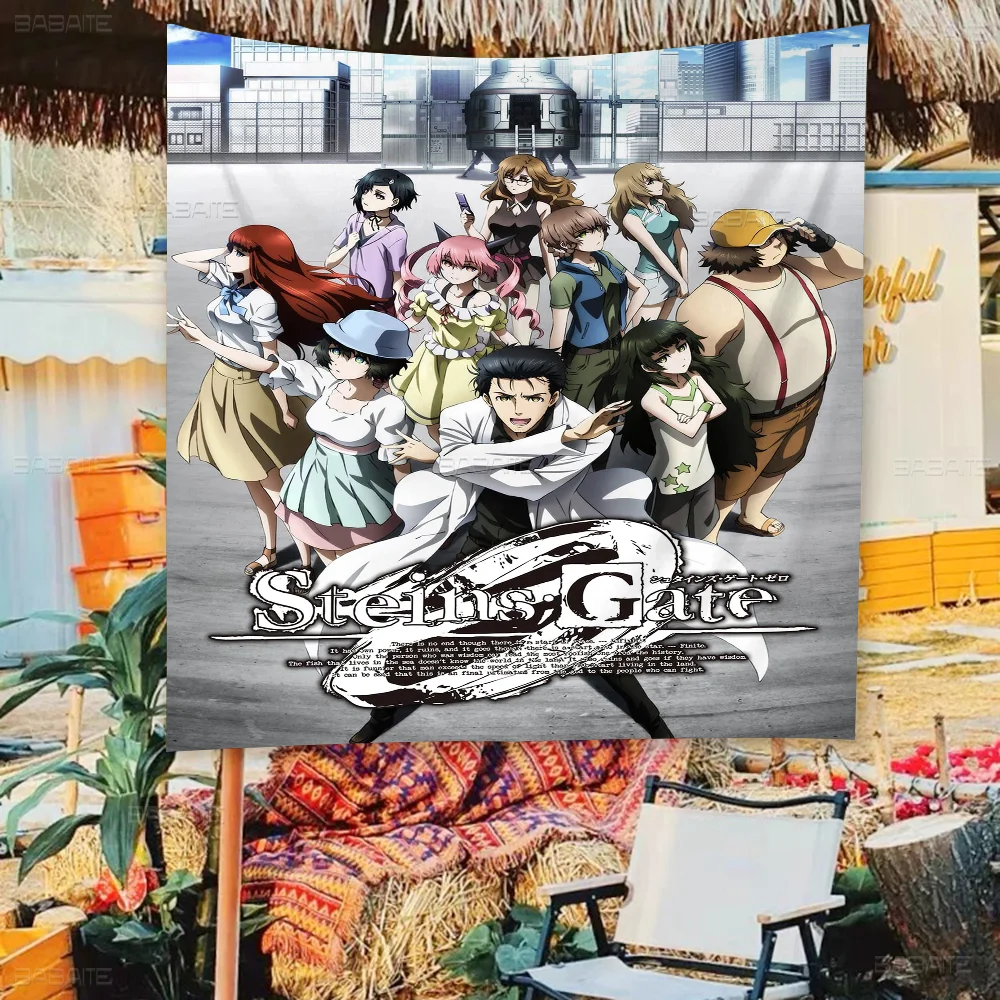 Anime Steins Gate Large Size Shop Art Promotion Advertising Booth Flag Hanging Banners