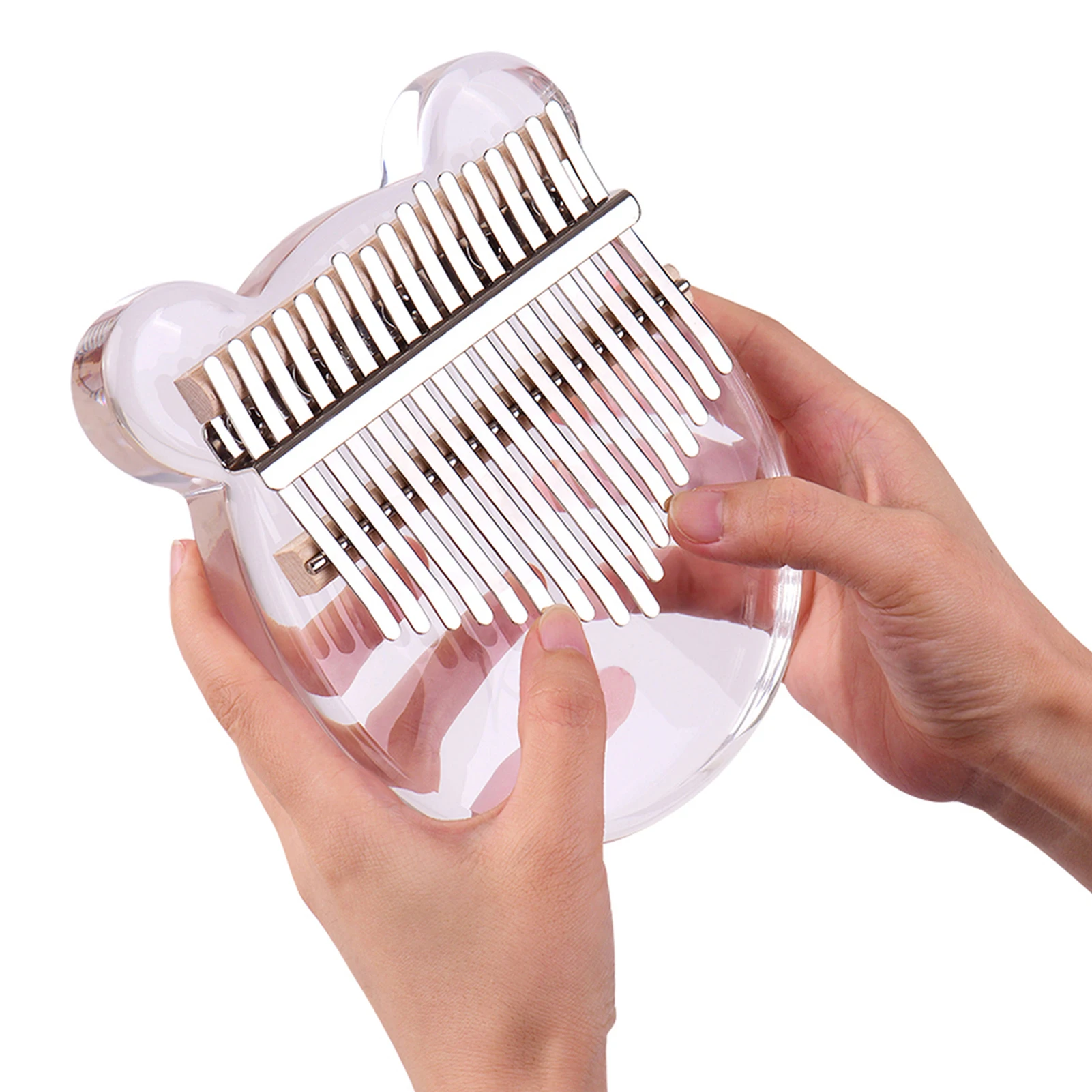 17-Key  Piano Transparent Acrylic Material with Carry Bag Musical Note Stickers Tuning Hammer Cleaning Cloth Musical Gift