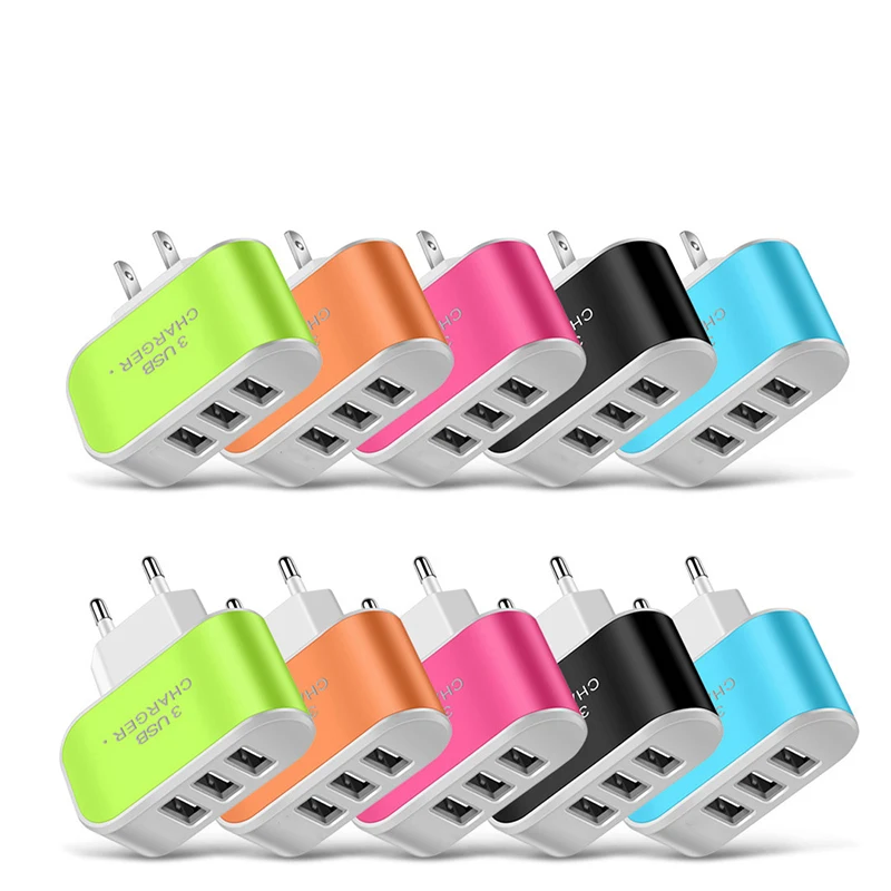 Tutew 3 USB Ports Multifunctional Charging Head 5V1A USB Charging Head Single USB Mobile Phone Tablet Charger