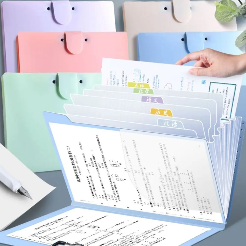 

New Simple A4 File Folder Waterproof Dirtyproof Test Paper Storage Booklet Multifunctional Document Bag Office Student Supplies
