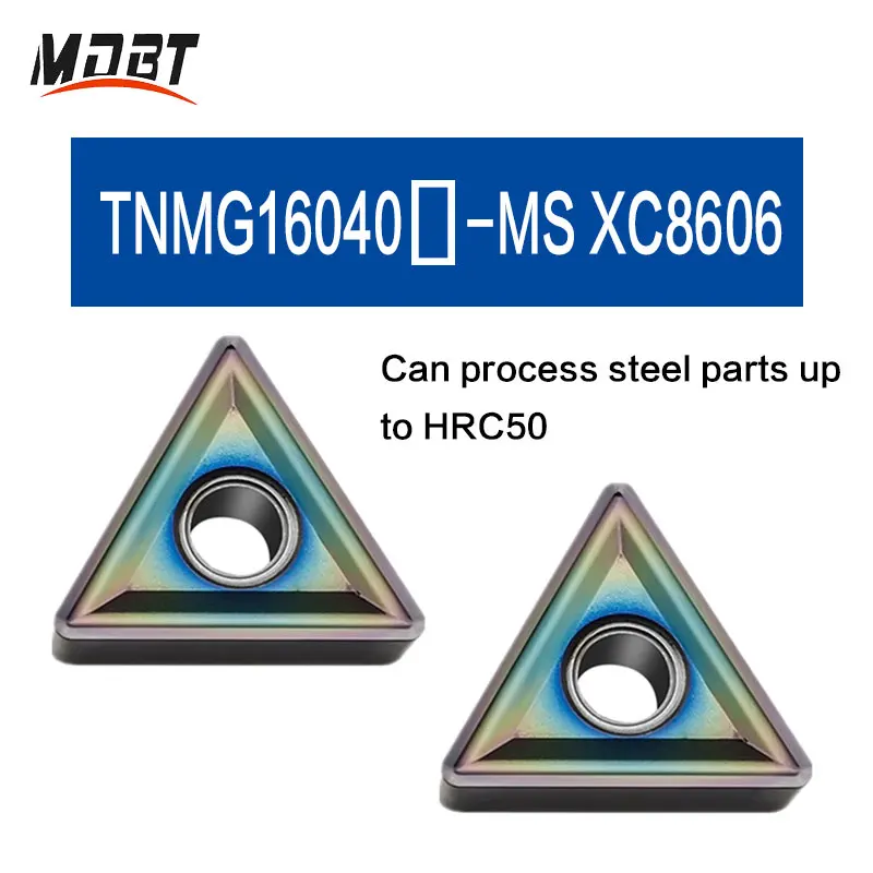 ทนเอ็มจี 160404 -MS TNMG 160408 -เม็ดมีด GF คาร์ไบด์สําหรับเม็ดมีดกลึงเหล็กความแข็ง เครื่องมือกลึงโลหะ TNMG เหนือเหล็ก HRC63