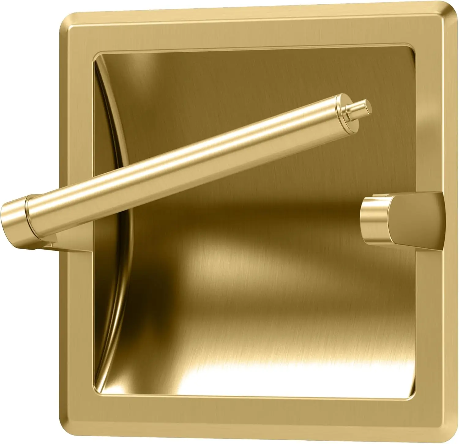 

753 Recessed Pivoting Toilet Paper Holder, Wall Mounted, Heavy Duty Metal Tissue Holder for Bathroom – Available in Brushe