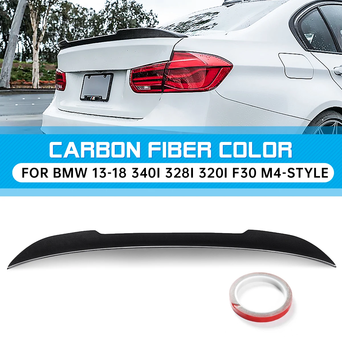 F30 Car Rear Spoiler Wing Lip Extension For BMW F30 340i 328i 320i M4-Type 2013-2018 Rear Trunk Spoiler Lip Tail Wing Decor