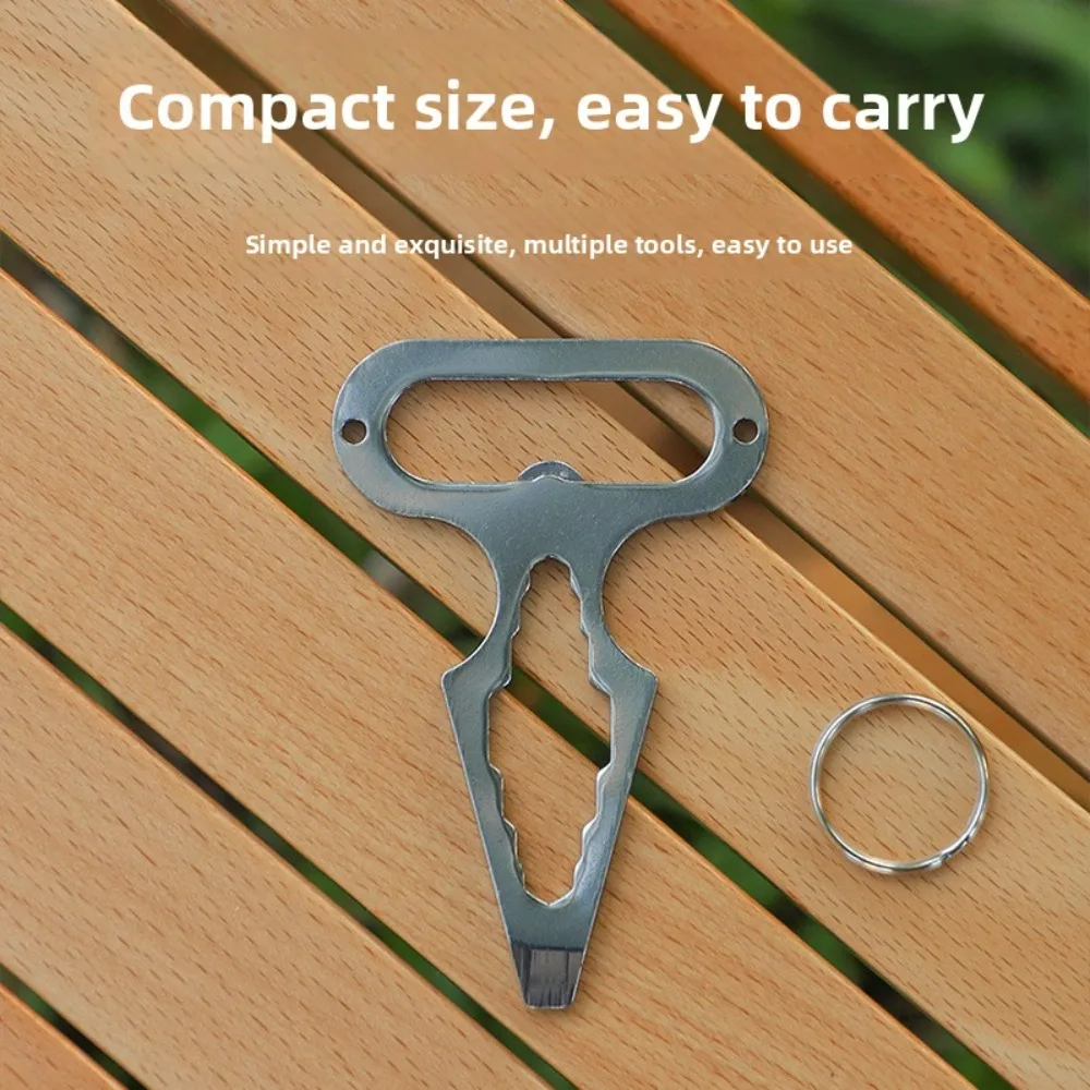 EDC Stainless Steel Practical Durable Self-Defense Spike - Portable Multi-Functional Tool with Wrench for Outdoor Camping Gear