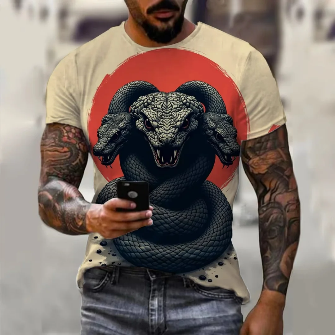 T-shirt grafica serpente gigante mostro di Halloween Sport estivi Tempo libero T-shirt da uomo asciutta rapidamente Abbigliamento per bambini Tee Y2k Donna