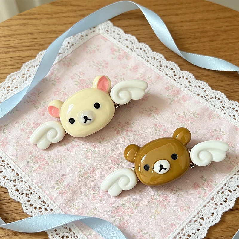 Заколка-для-волос-rilakkuma-Милый-медвежонок-с-крыльями-заколка-ангел-головной-убор-korilakkuma-заколки-для-челки-подарок-для-девочек
