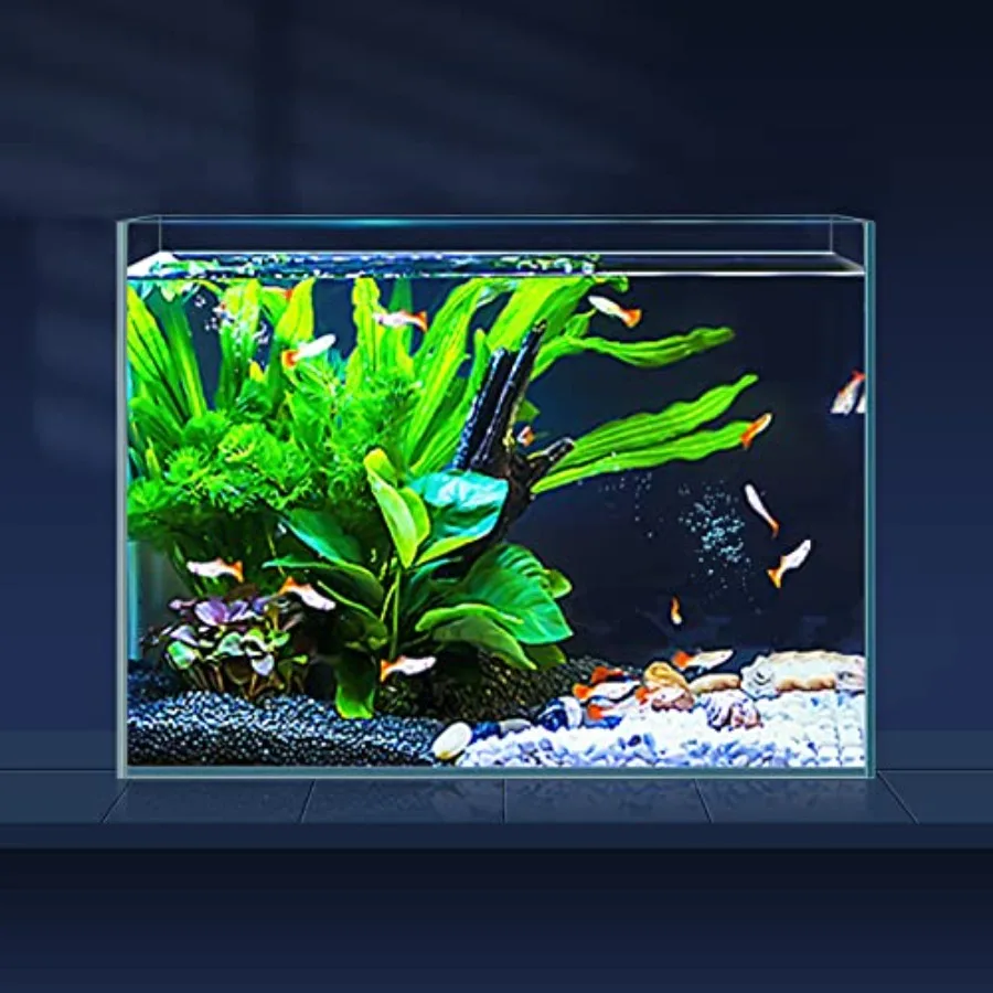 

lon Ultra Clear Glass Fish Tank Rimless Low Iron Aquarium for Betta/Nano/Goldfish/Snail/Shrimp Small Fish Tank with Fish Net an