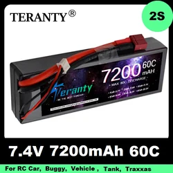 Teranty 7.4V 60C 7200mAh Akumulator Lipo z wtyczką Deans Hardcase 2S Akumulator Lipo do RC Samochód Ciężarowy Helikopter Samolot Części zamienne