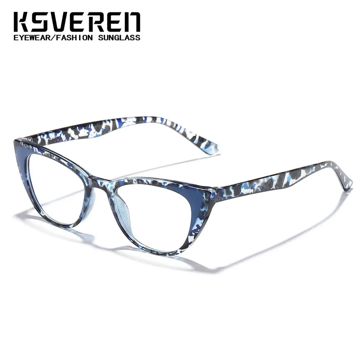 KSVEREN 女性キャットアイ老眼鏡ヴィンテージ抗青色光処方メガネ光学眼鏡女性眼鏡フレーム