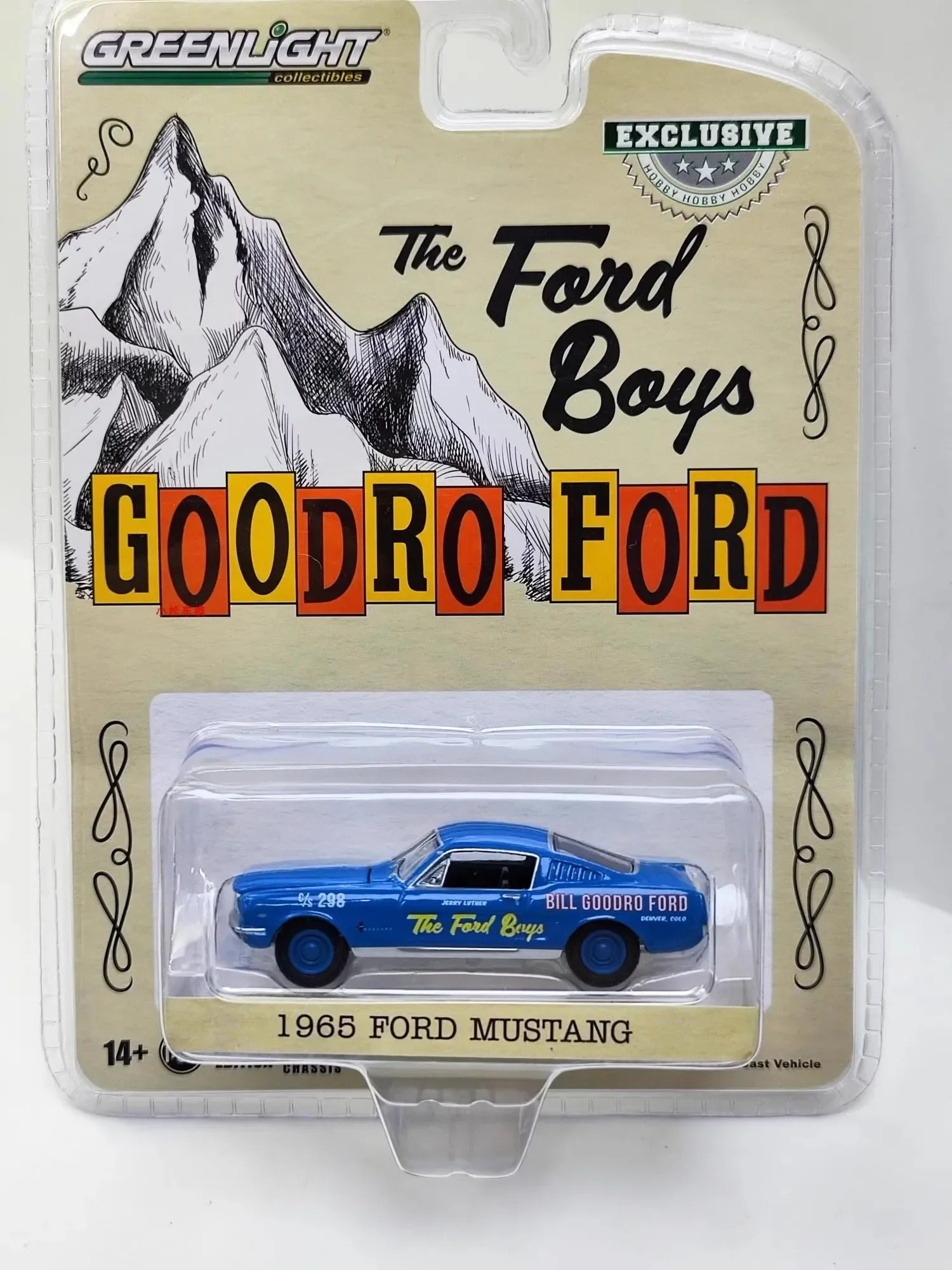 

GreenLight 1:64 1965 Ford Mustang Fastback- Bill Goodro Ford литая под давлением модель автомобиля из металлического сплава, игрушки для коллекции подарков