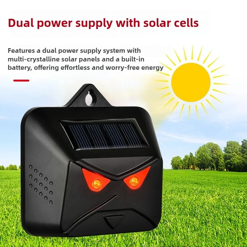 New Solar Waterproof Outdoor Animal Repellent Deterrent Device With Laser Red Light Strobe Light For Deer Expulsion