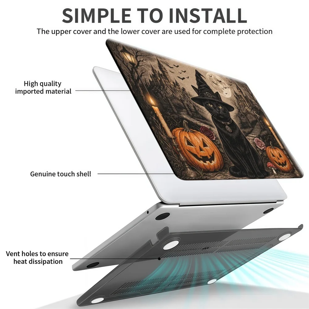 Retro Scary Halloween for MacBook Air 13 inch Case M5 M4 M3 M2 Pro 14/16 Neo case Novelty Premium Pattern Hardshell Laptop Case