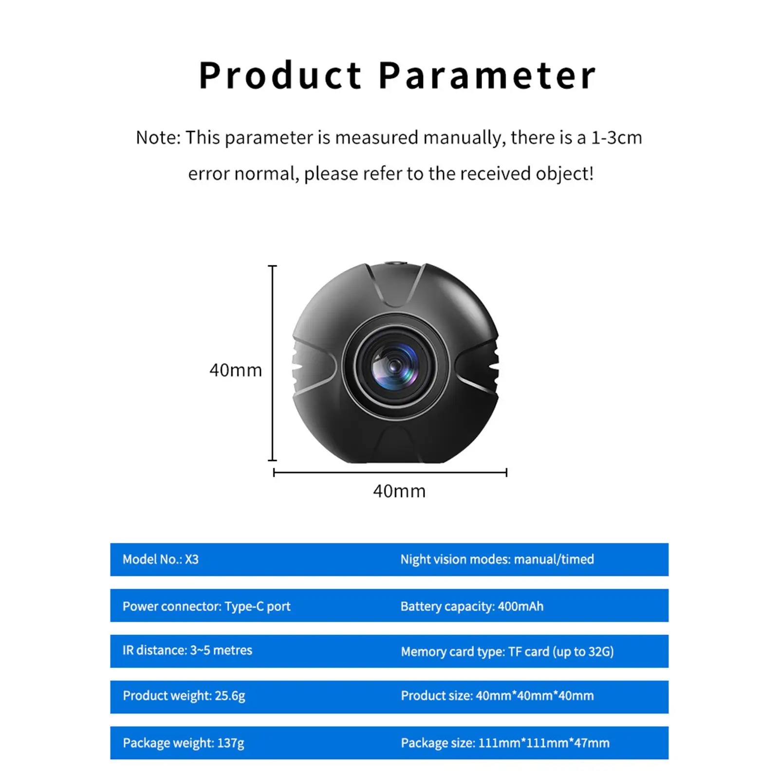 Portátil Home Security Action Camera, Gravação de Vigilância Filmadora, Visão Noturna, Sala de estar, Loja, Armazém, Escritório