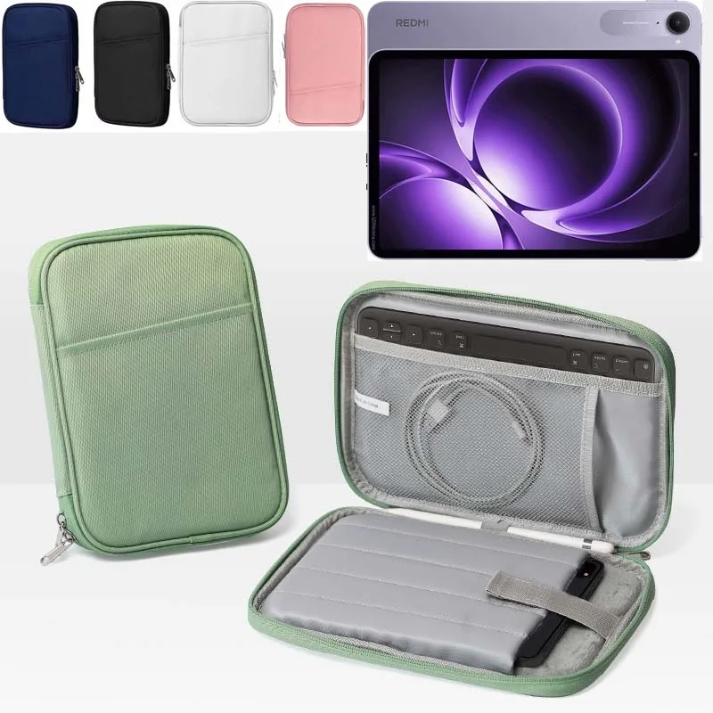 

for Redmi K Pad Tablet Storage Bag Waterproof Sleeve Zip Pouch for Cable Mouse Keyboard Charger Multi Pockets Carry Case
