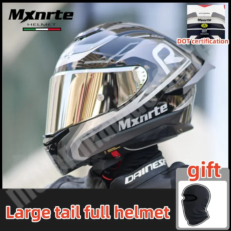 Mxnrte-Casque de moto intégral tout-terrain, grande aile arrière personnalisée, casque de moto anti-collision