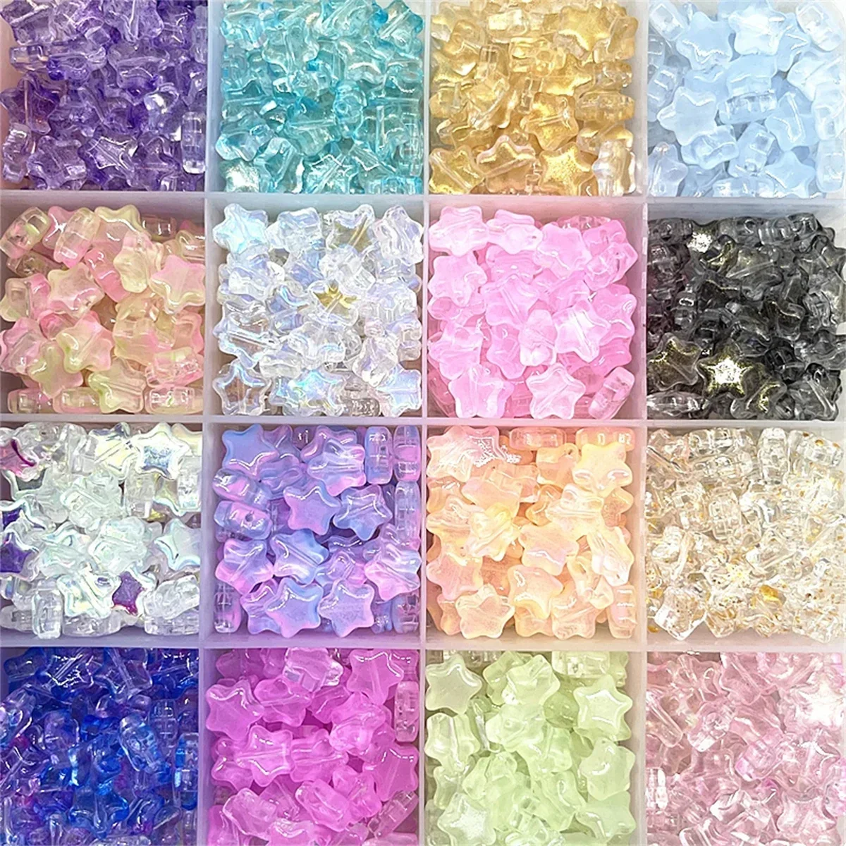 Fashion 30pcs 8mm Five-pointed Star Matte Glass Beads Loose Spacer Beads for Jewelry Making DIY Handmade Bracelets Earrings Girl