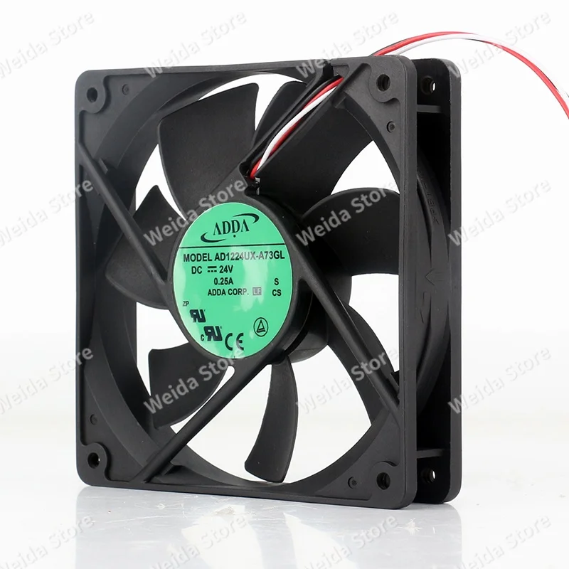 ADDA 5V 12V 48V AC EC 12025 12CM 120X120X25MM inverter Axial flow large air volume 3-wire AD1224UX-A73GL cooling fan DC24V 0.25A