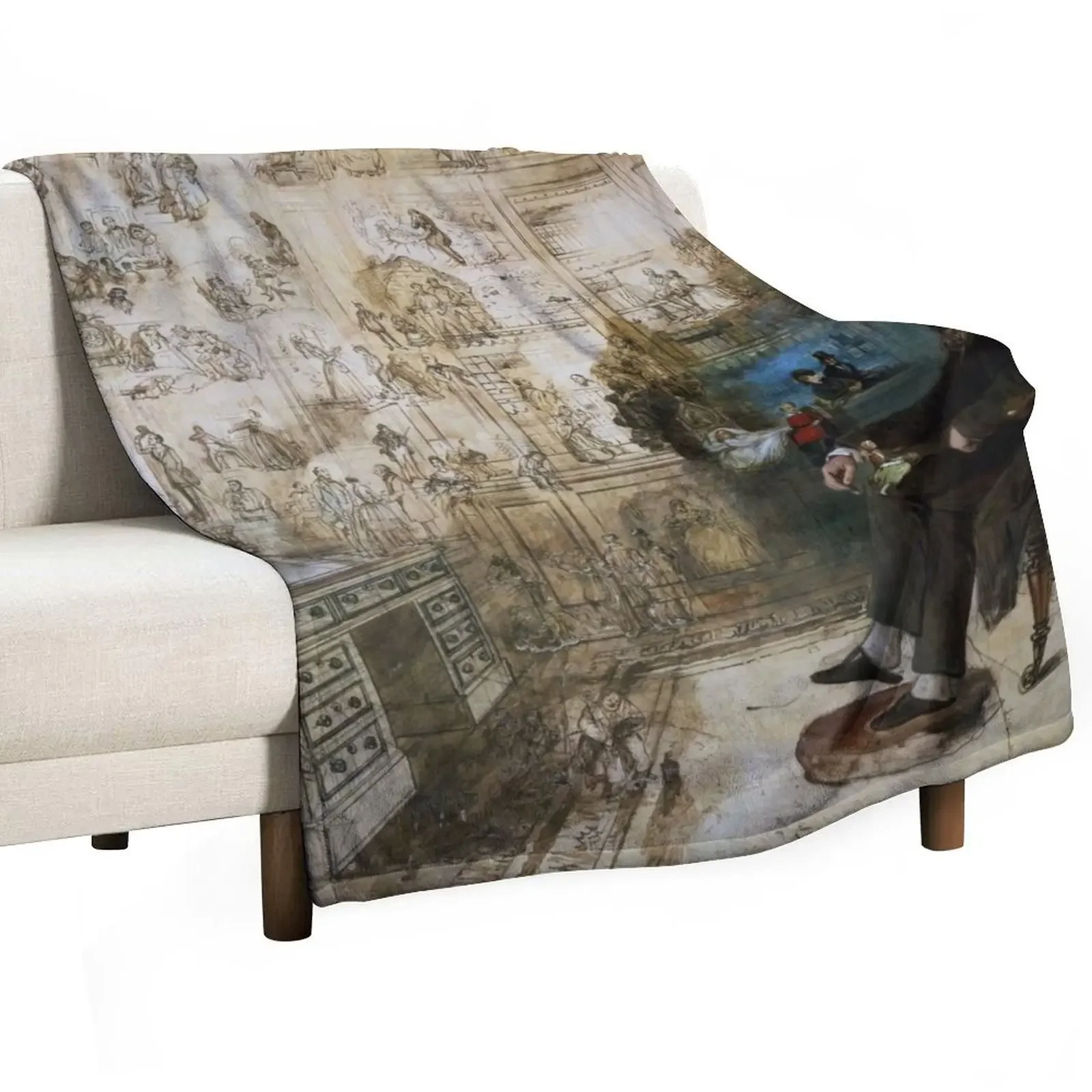 

Dickens's Dream by Robert William Buss Throw Blanket Extra Large Throw for winter Plaid on the sofa Summer Blankets