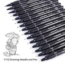 Bolígrafos Fineliner de tamaño 15/3, bolígrafo delineador de micropigmentos negro, bolígrafo de dibujo multiliner para artistas, bocetos, dibujo, dibujo, diseño de cómic