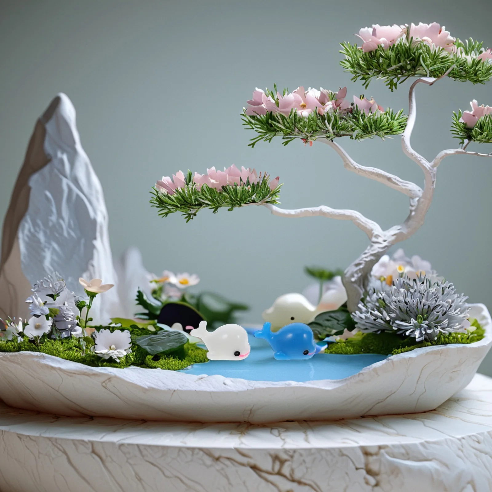 

65pcs Dolphin Decor Resin Craftwork Home Ornaments Miniature DIY Terrariums Fairy Gardens Realistic Shape