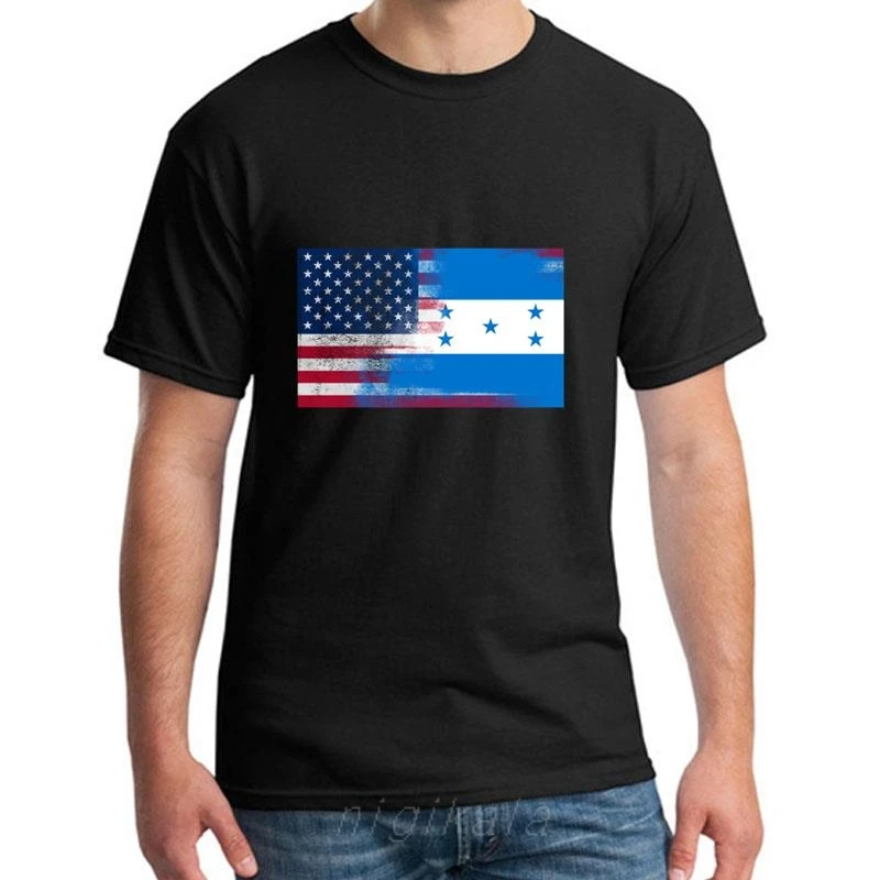 

Graphic Honduran American Half Honduras Half America Flag t-shirt for men cool Casual summer women tee t shirts gift Popular