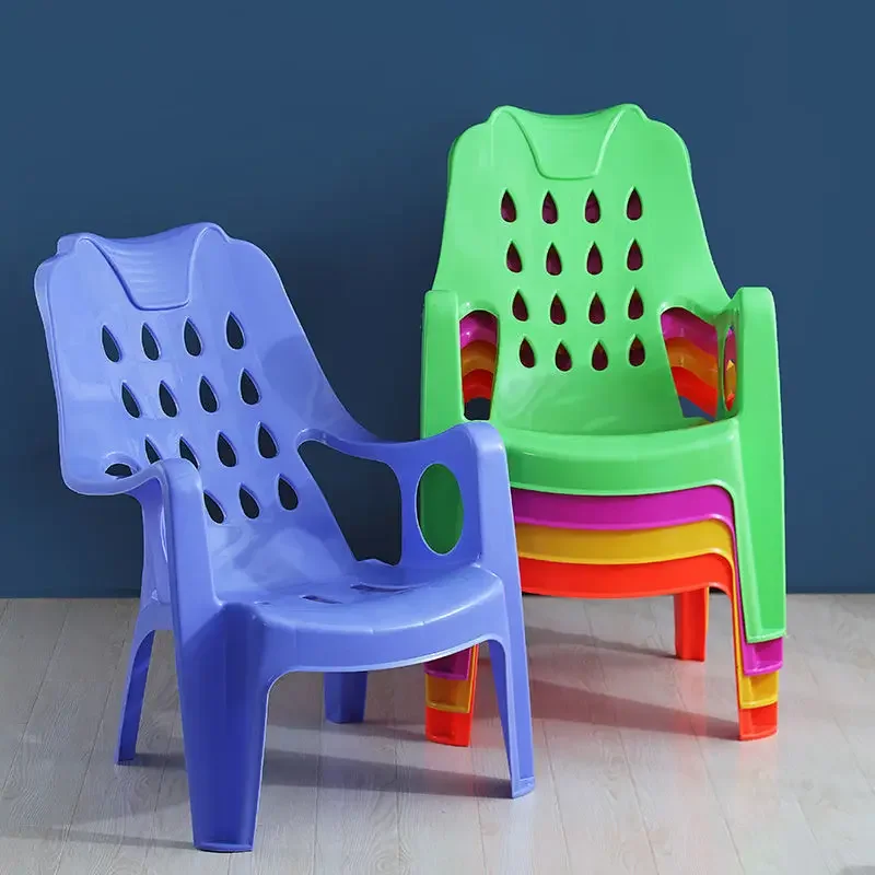 Thickened and enlarged plastic backrest chair high back armchair reliable head recliner beach chair nap lazy sofa chair