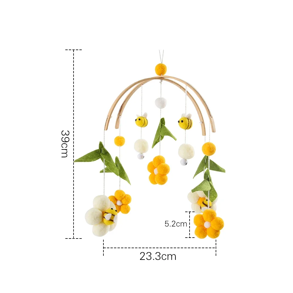 طفل دمية شخشيخة 0-12 شهرا خشبية المحمول على السرير الوليد صندوق تشغيل الموسيقى السرير جرس ألعاب معلقة قوس سرير الرضع طفل عيد الميلاد #4