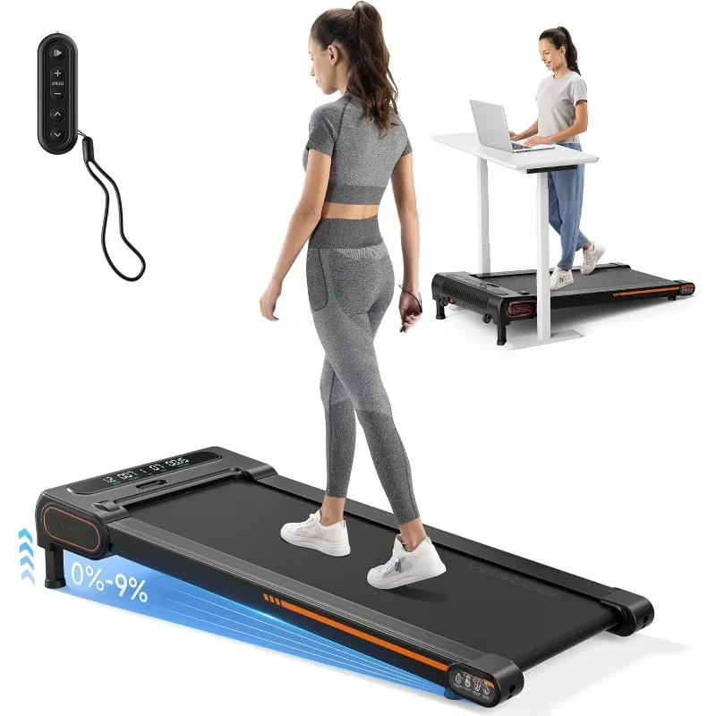 

Walking Pad Treadmills with Auto Incline, 9% Incline Tredamills Under Desk with Weight Capacity Exercise Machine