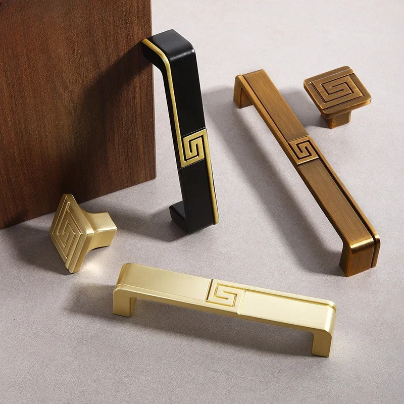 New Chinese Cabinet Door Handle High-grade Light Luxury Gold Cabinet Wardrobe Door Handle