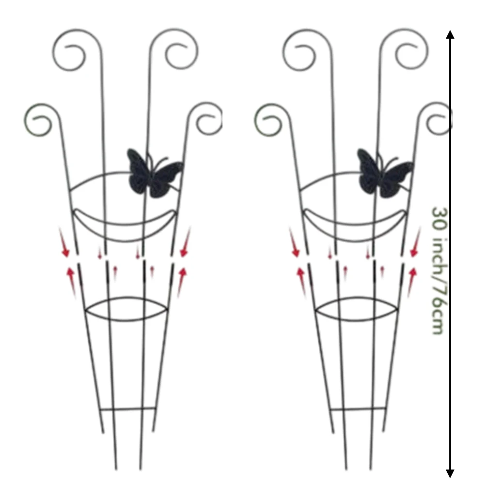 2Pcs Trellis For Climbing Plants 30 Inch Metal Garden Trellis For Potted Plants Plant Support Indoor Outdoor For Flower Vines