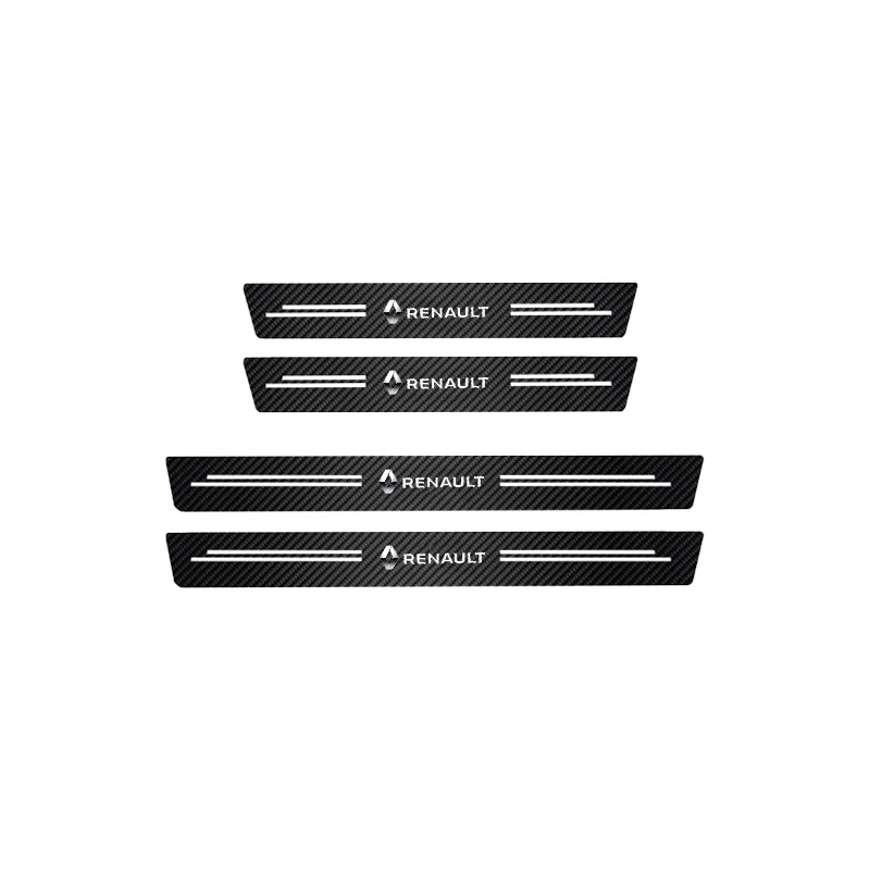 4pcs Carbon Fiber Car Sticker Auto Door Threshold Waterproof For Renault Megane 2 3 4 Twingo Clio Talisman Captur Kwid Scenic 2