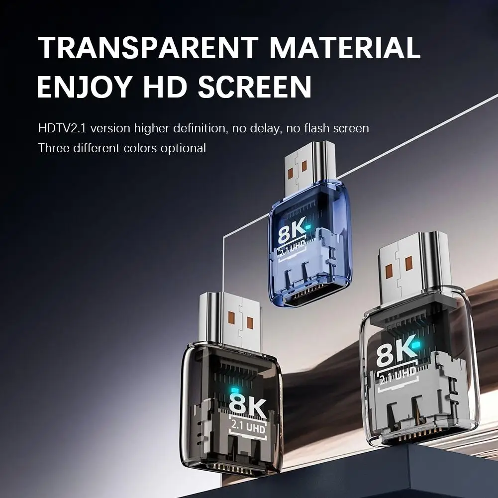 HDMI to HDMI アダプター 8K UHD2.1 透明 ABS モデルは 8K 高解像度ビデオ伝送をサポート UHD2.1 標準アダプター