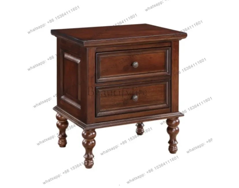 American retro solid wood bedroom bedside table length 545 * width 420 * height 620mm