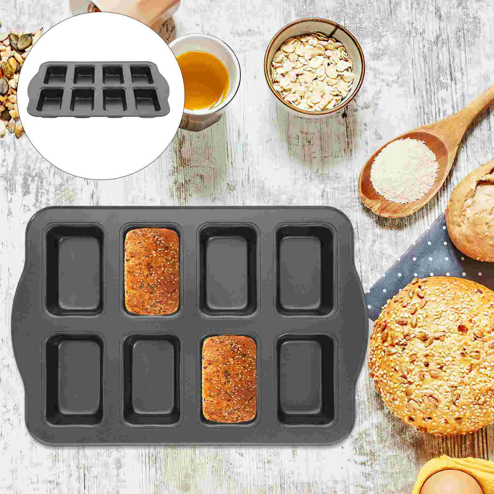 Cake Mold Multi-grid Bread Muffin Pan Small Baking Round Crispy Roasting Carbon Steel Pans for Various Loaf