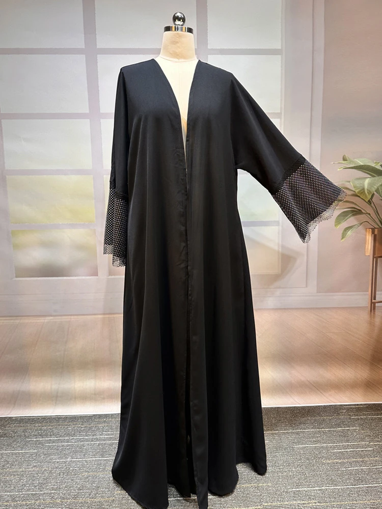 Elegant Middle East Muslim Dubai Clothing For Women Fashionable New Cardigan Hot Diamond Robe Islam Traditional Holiday Dress