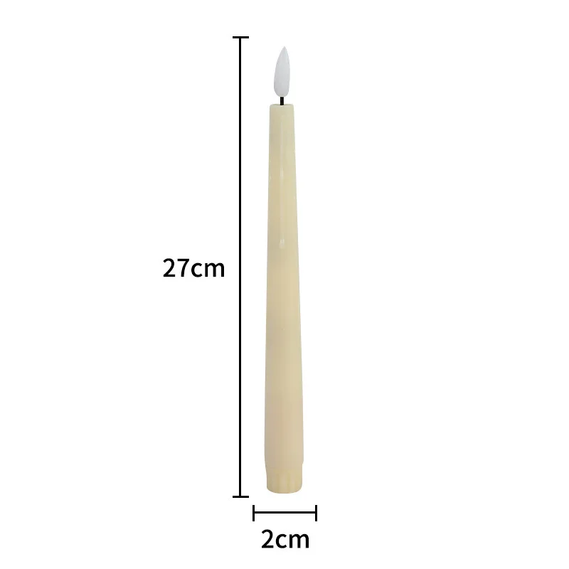 Batterij-aangedreven 3D Vlam Flikkerende Gesimuleerde druppelwas led taper kaars stok kaarsen Bruiloft tafelverlichting Decor H27cm