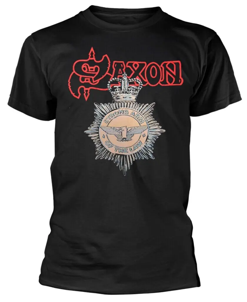 Saxon Strong Arm Of The Law Black T Shirt Official