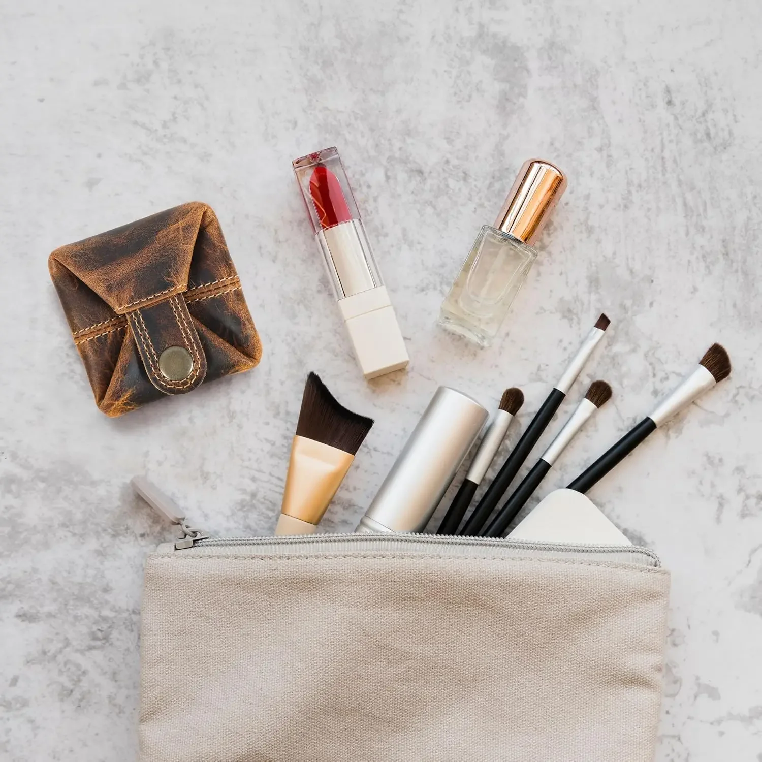 Picture 4: Leather Coin Pouch - Compact Change Holder and Mini Pocket Wallet for Men & Women (Antique Brown)